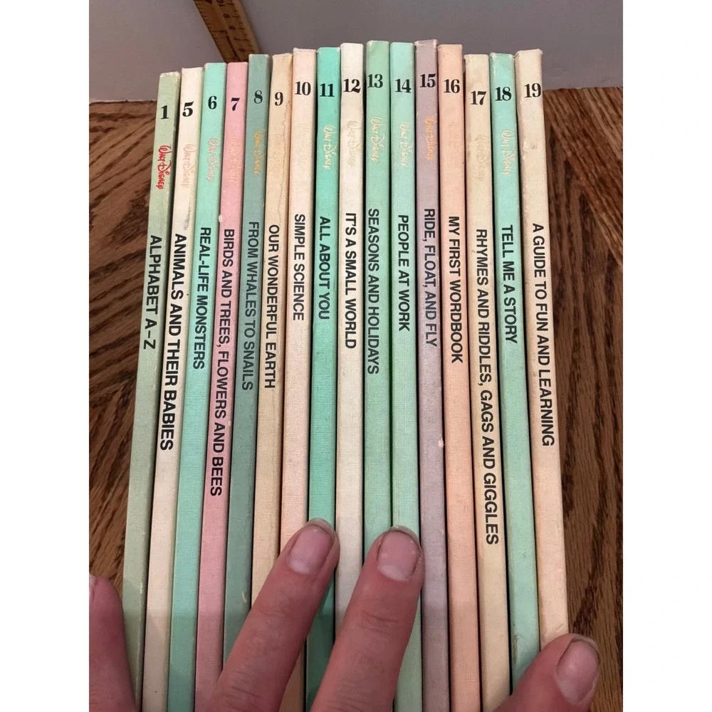 Vintage Kids Walt Disney Fun-to-Learn Library Book Set 16 Vol Multicolor